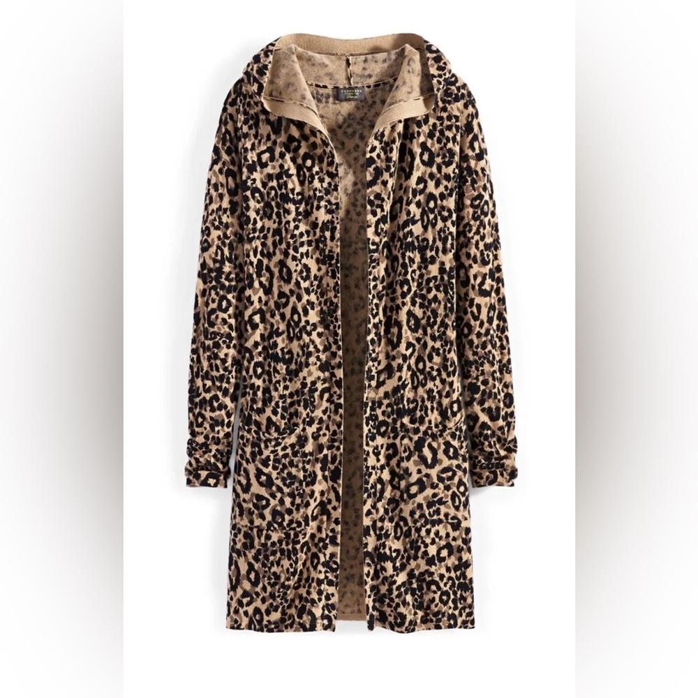 Charter Club Cashmere Open-Front Hooded Cardigan